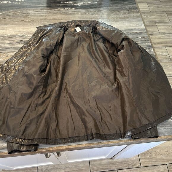 Vintage Alanni Womens Jacket XL Black Faux Leather Alligator Pockets Mob Wife - Picture 6 of 10